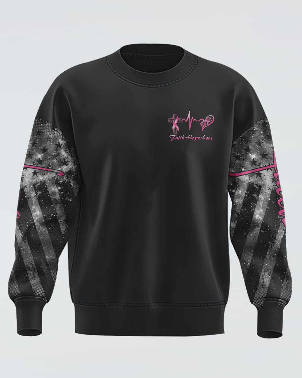 Faith Cross Sunflower Women's Breast Cancer Awareness Sweatshirt