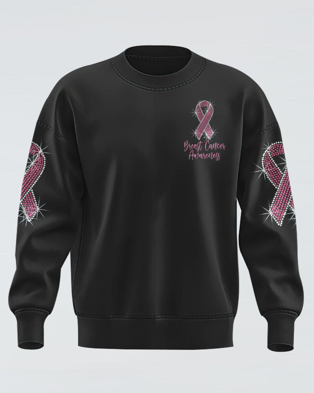 Sparkle Wings Pink Ribbon Women's Breast Cancer Awareness Sweatshirt
