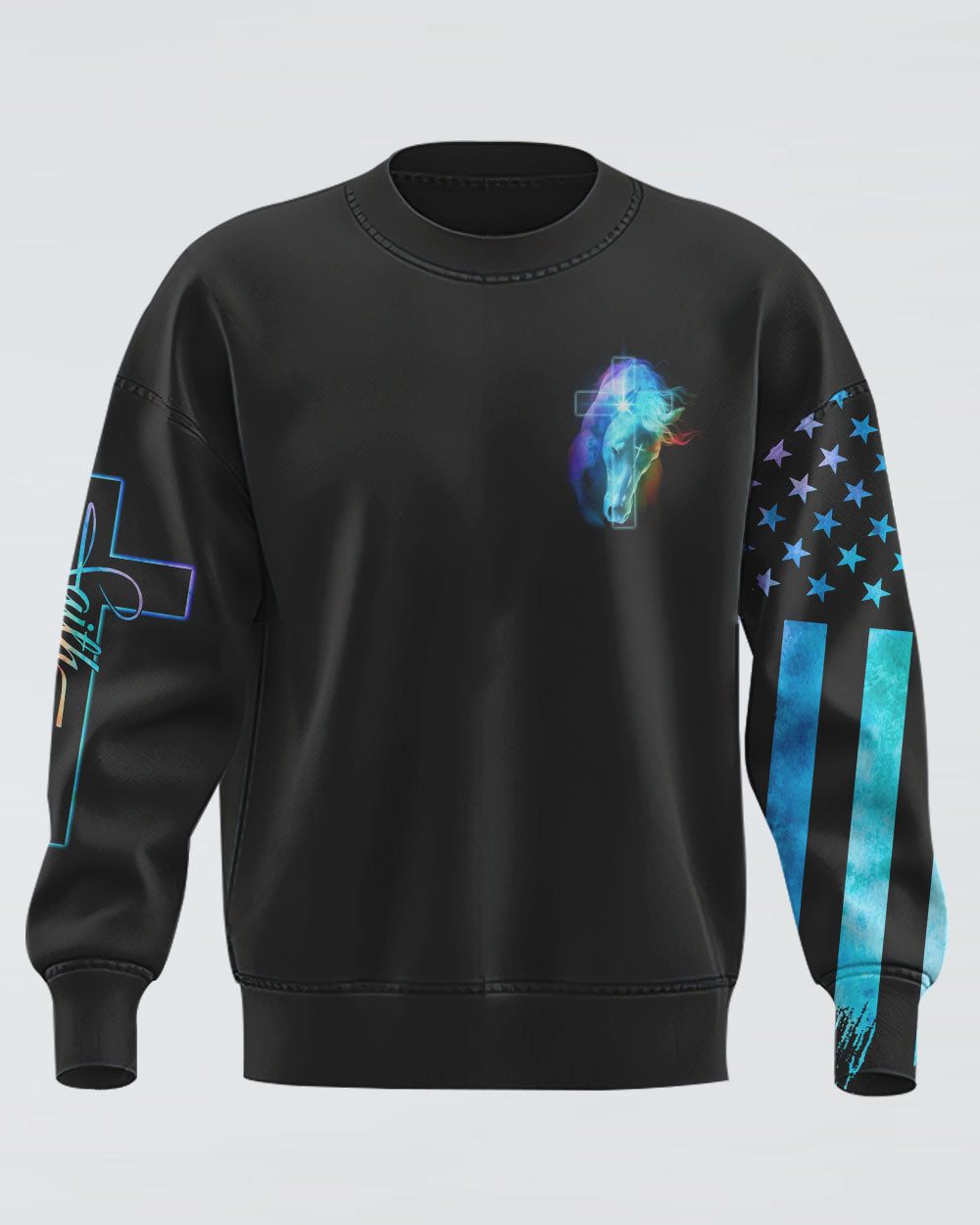 Way Maker Miracle Worker Horse Cross Colorful Women's Christian Sweatshirt