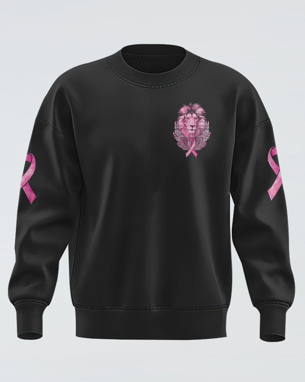 Don't Judge Lion Wings Pink Ribbon Women's Breast Cancer Awareness Sweatshirt