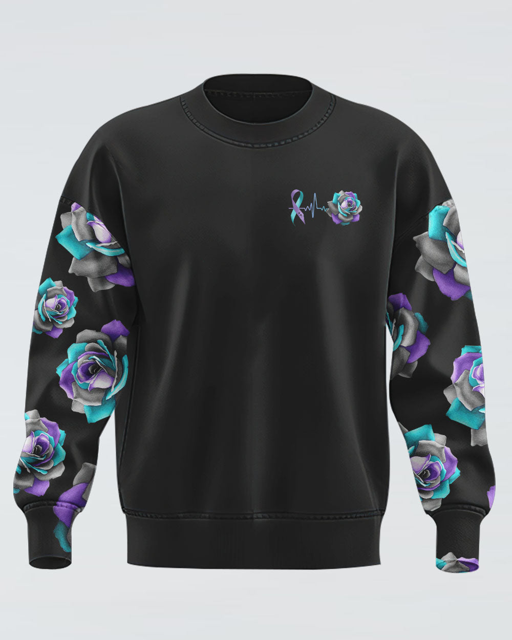 Fosse Flag Cross Light Ribbon Women's Suicide Prevention Awareness Sweatshirt