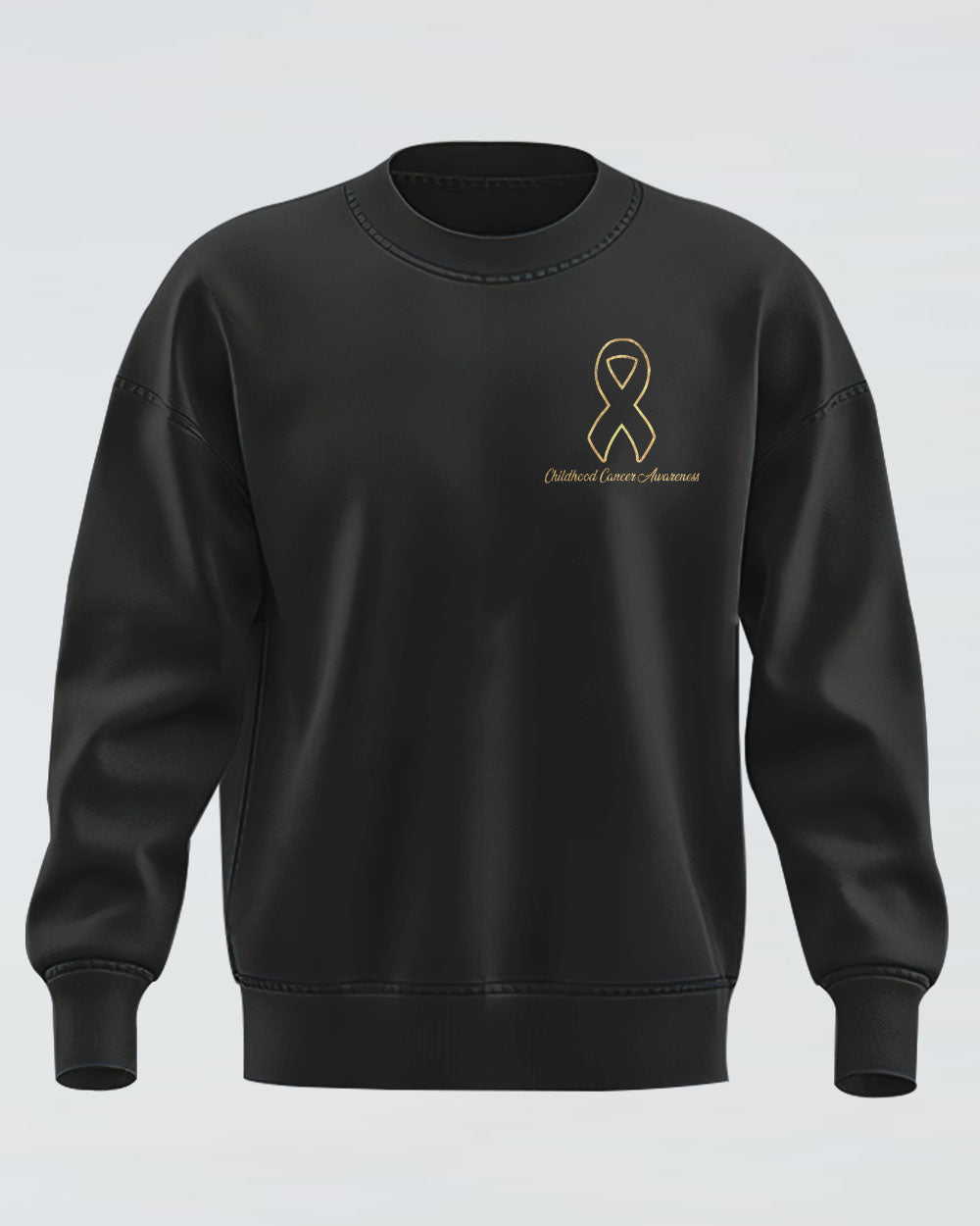 Wings Ribbon Glitter Women's Childhood Cancer Awareness Sweatshirt