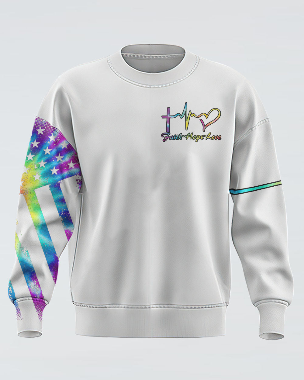 Way Maker Miracle Worker Promise Keeper Wings Tie Dye Women's Christian Sweatshirt