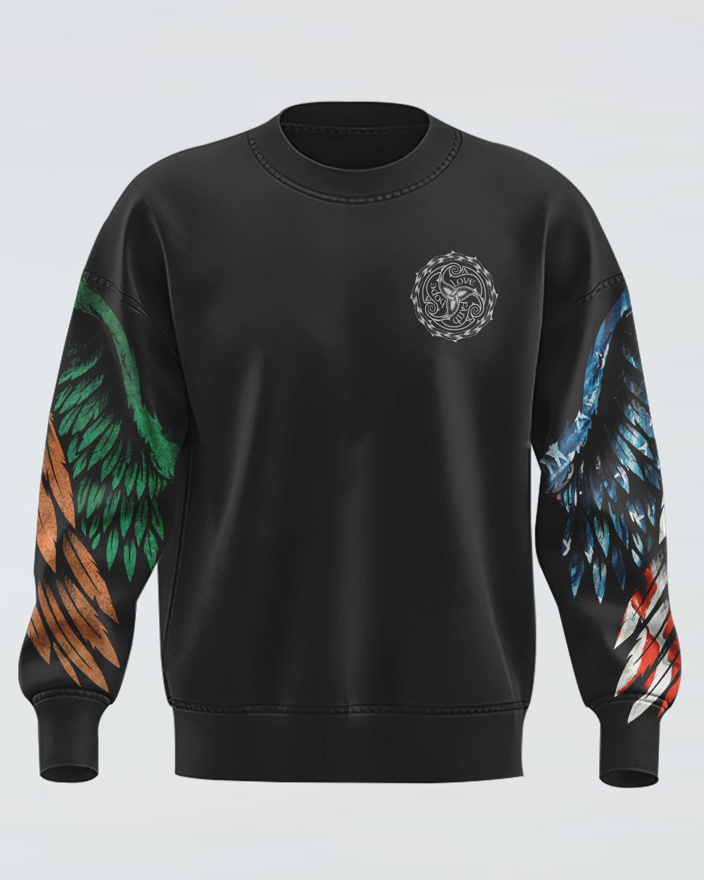 Celtic Cross Wings With Eagle Men's Christian Sweatshirt