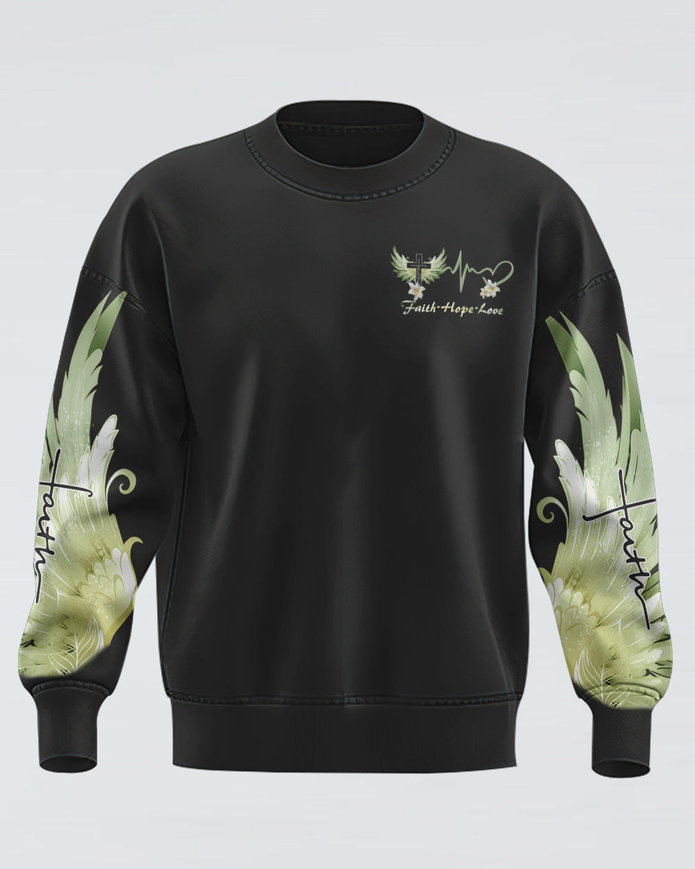 Faith Cross Lily Women's Christian Sweatshirt