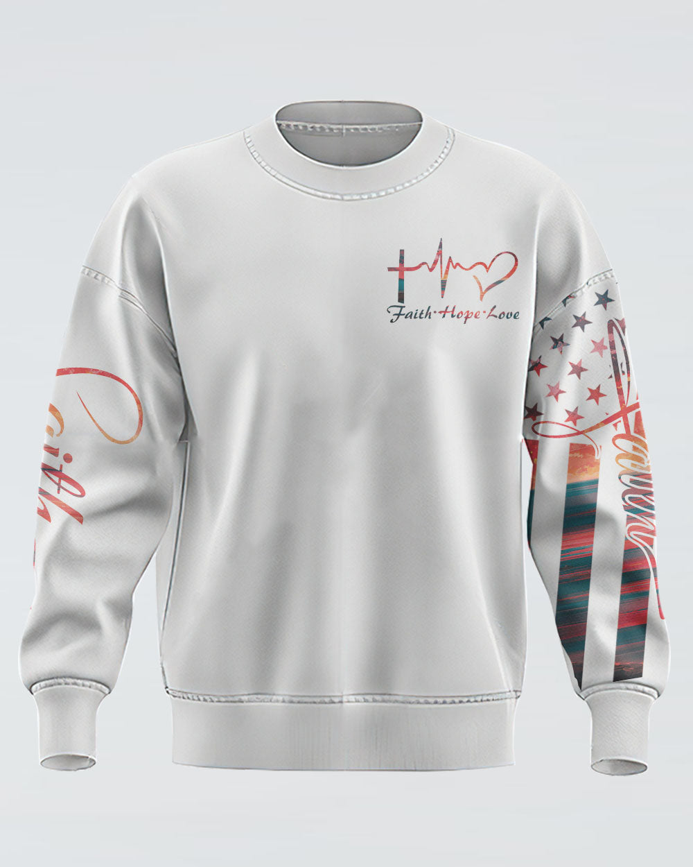 Faith Hope Love Sunset Beach Women's Christian Sweatshirt