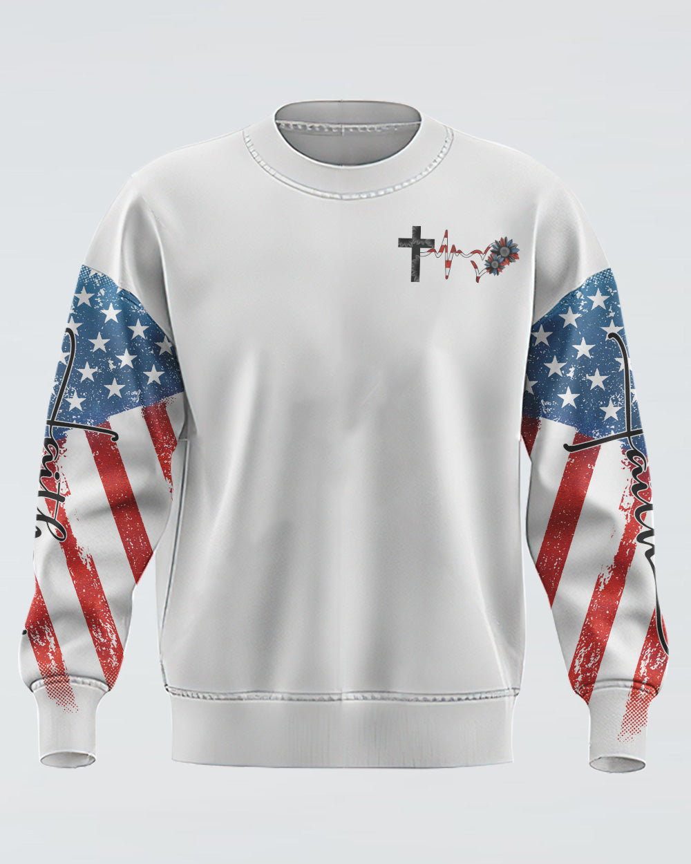 One Blessed Mama America Wings Cross Women's Christian Sweatshirt