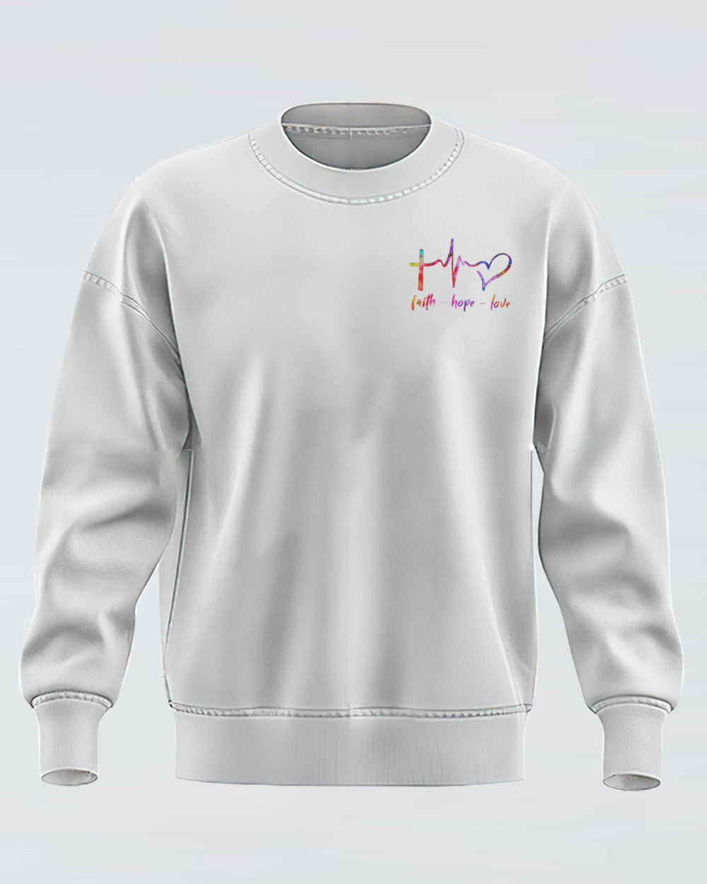 Cross Faith Leopard White Women's Christian Sweatshirt