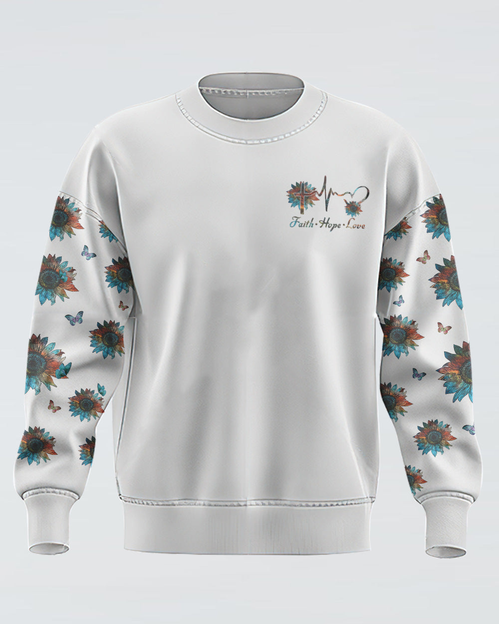 Sunflower Faith Butterfly Women's Christian Sweatshirt