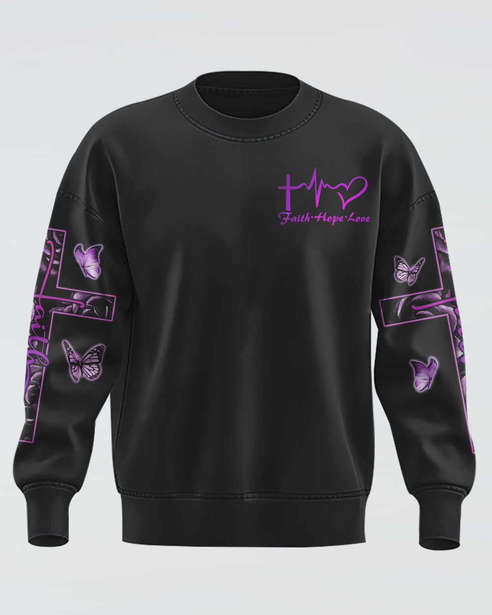 Faith Purple Rose Women's Christian Sweatshirt