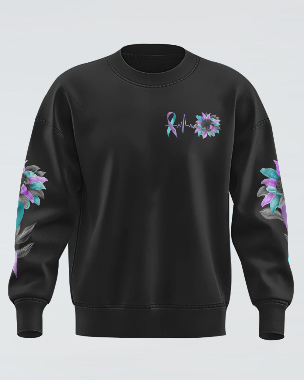 It's Okay If The Only Thing You Do Today Is Breathe Sunflower Smoke Ribbon Women's Suicide Prevention Awareness Sweatshirt