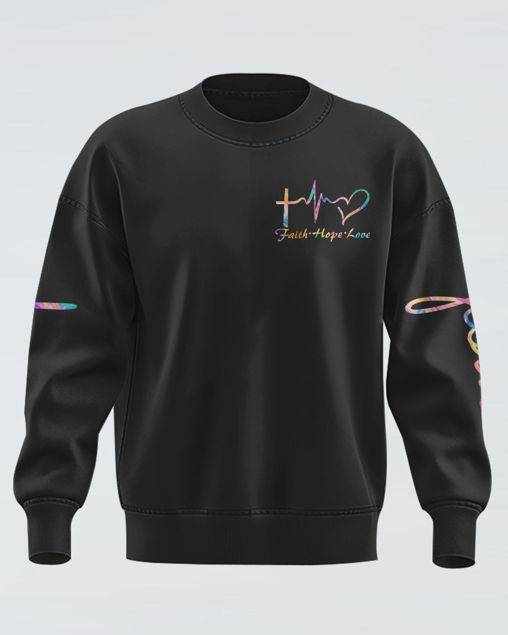 Jesus Is My Savior Colorful Wings Flag Women's Christian Sweatshirt