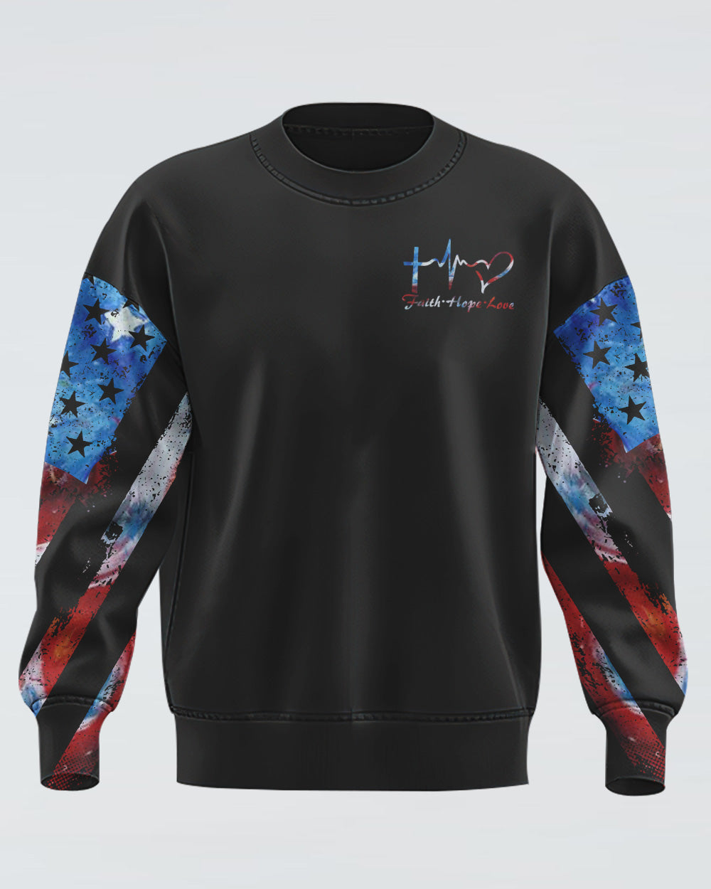 Faith Wings Flag Independence Day Women's Christian Sweatshirt
