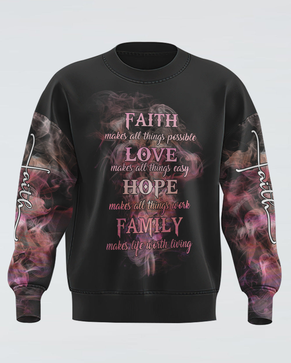 Faith Cross Smoke Women's Christian Sweatshirt