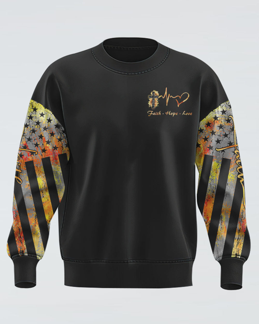 Faith Sunflower Wings Watercolor Women's Christian Sweatshirt