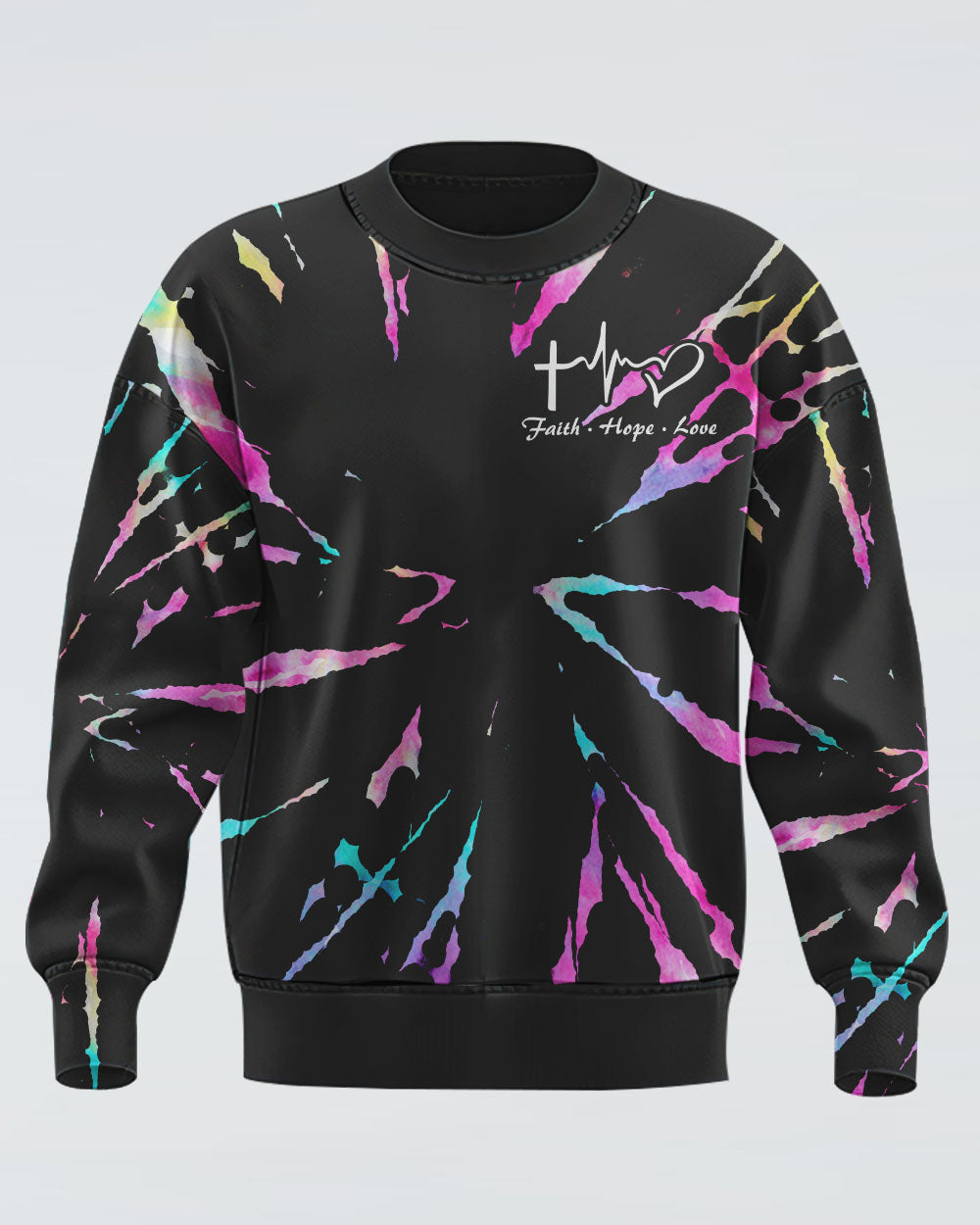 Way Maker Miracle Worker Promise Keeper Circle Tie Dye Women's Christian Sweatshirt