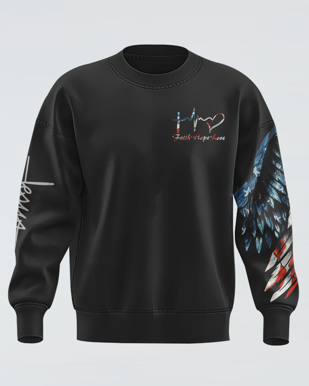 Jesus Saved America Wings Cross Women's Christian Sweatshirt