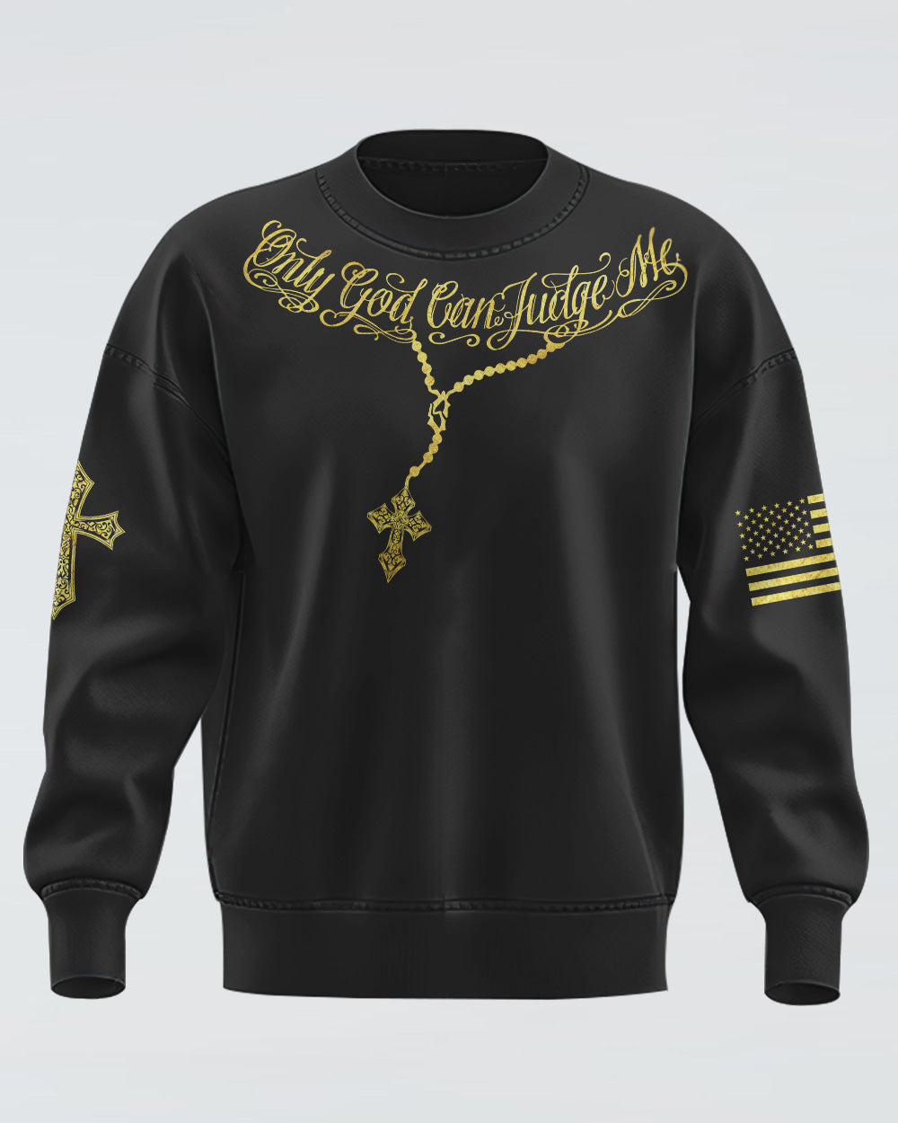 Only God Can Judge Me One Nation Under God Cross Flag Women's Christian Sweatshirt