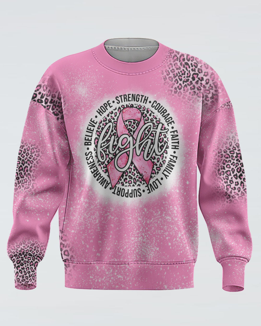 Fight Cancer Ribbon Circle Women's Breast Cancer Awareness Sweatshirt