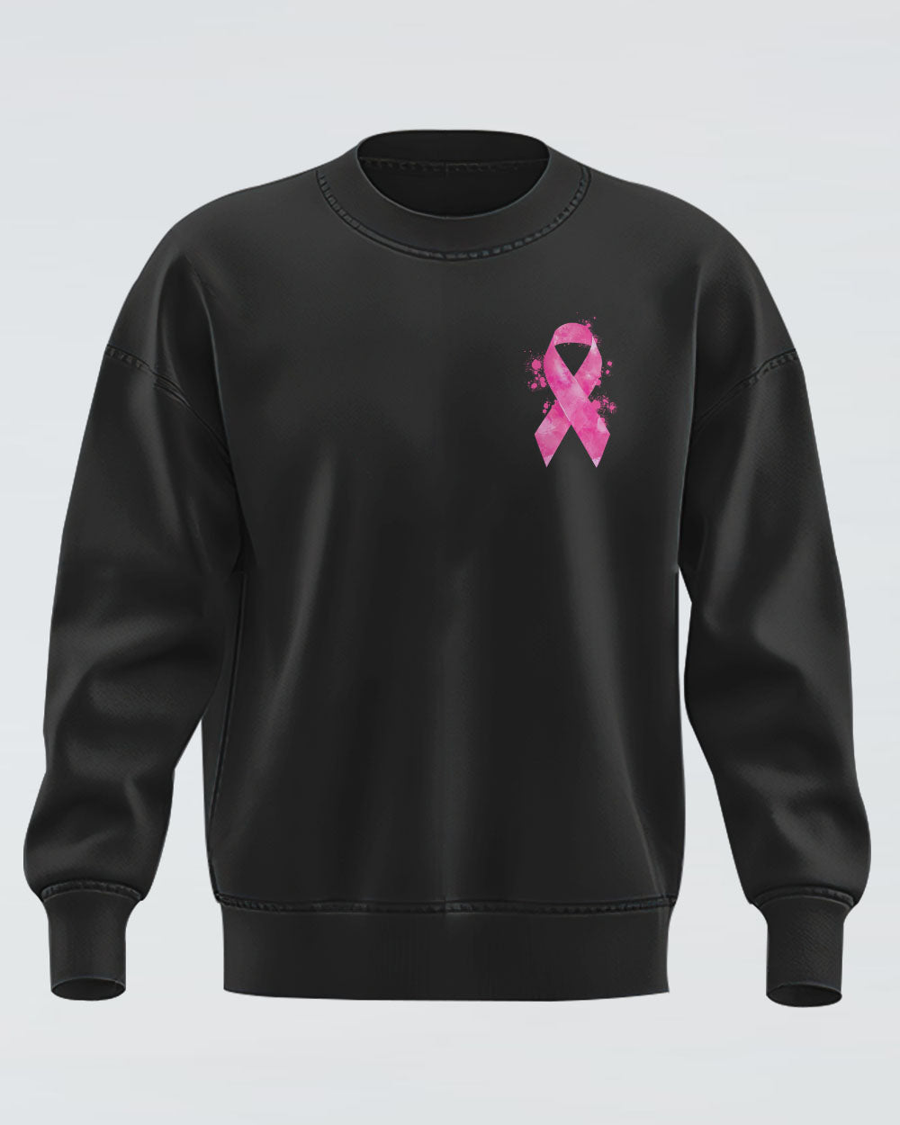 I Am A Breast Cancer Warrior Cross Ribbon Flag Women's Breast Cancer Awareness Sweatshirt