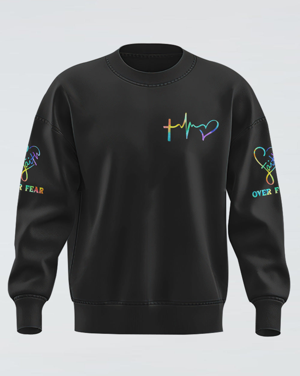 Jesus Faith Over Fear Women's Christian Sweatshirt
