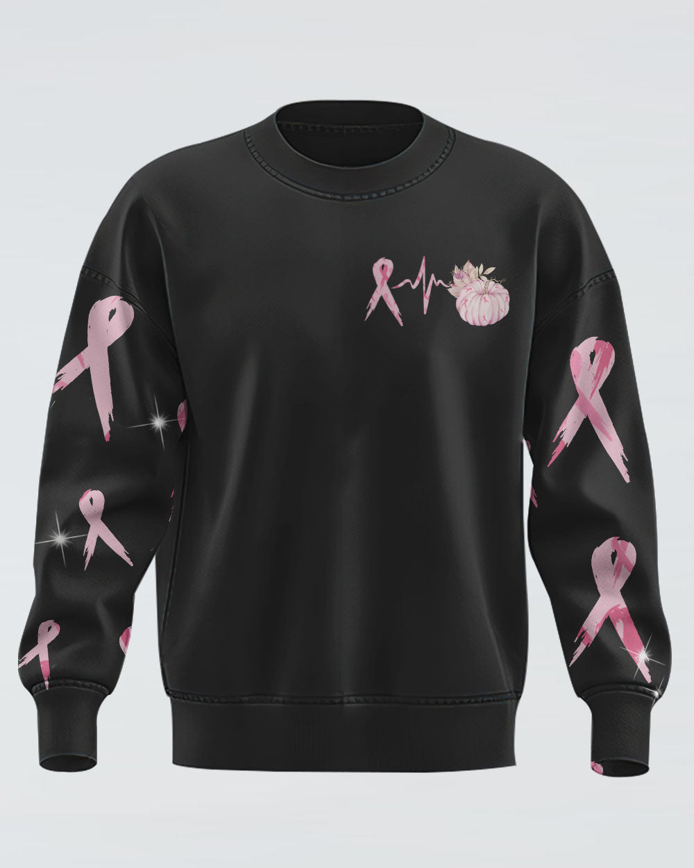 Fight Ribbon Flag Halloween Women's Breast Cancer Awareness Sweatshirt