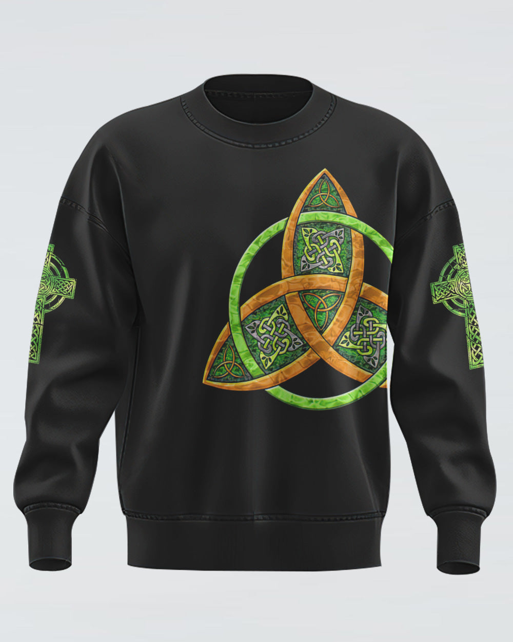 Celtic Cross Irish Wings Men's Christian Sweatshirt