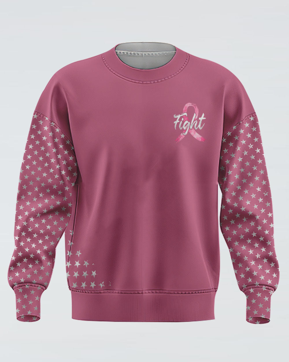 Fight Ribbon Silver Galaxy Flag Women's Breast Cancer Awareness Sweatshirt
