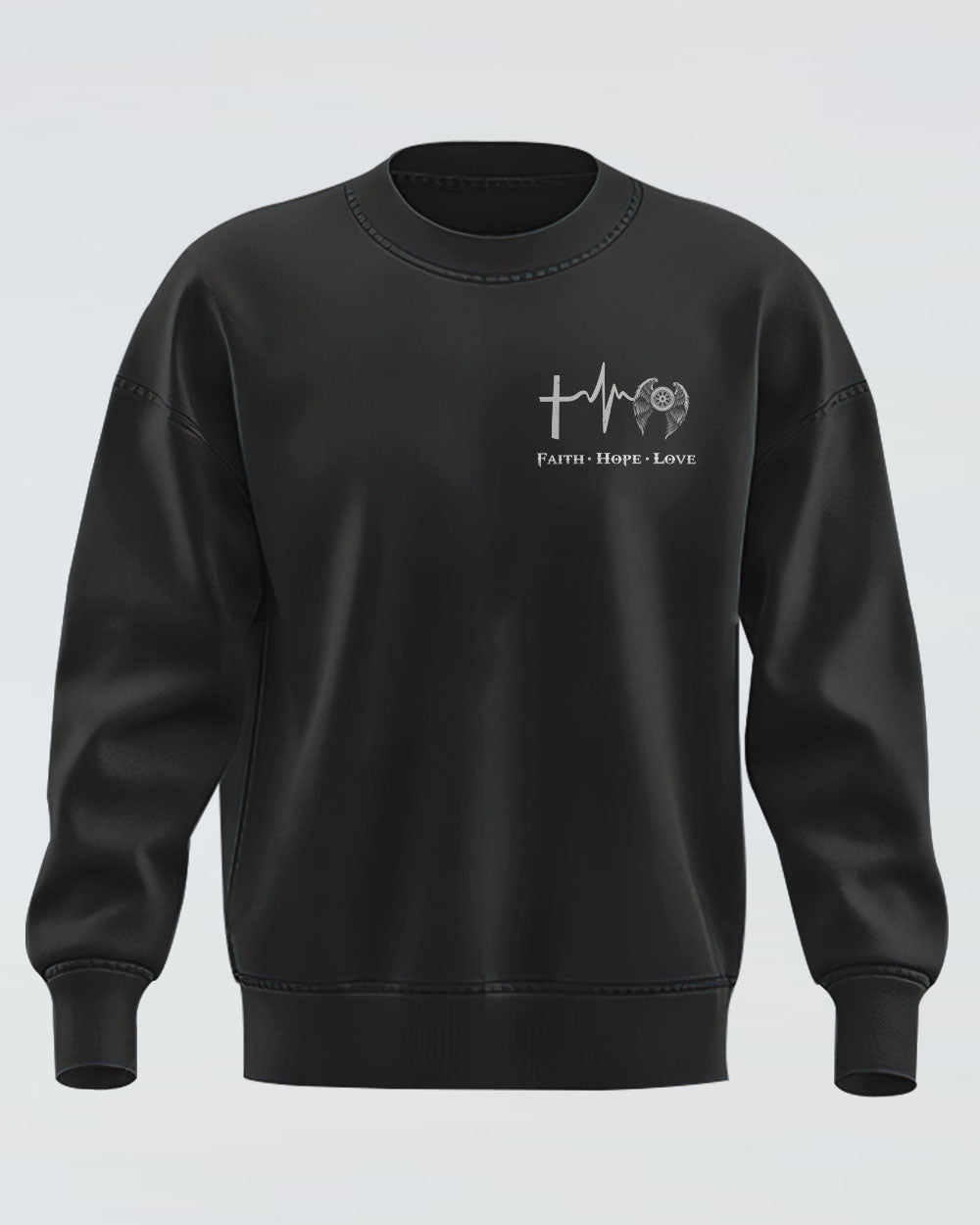 On The My Road Jesus Beside Me Biker Men's Christian Sweatshirt