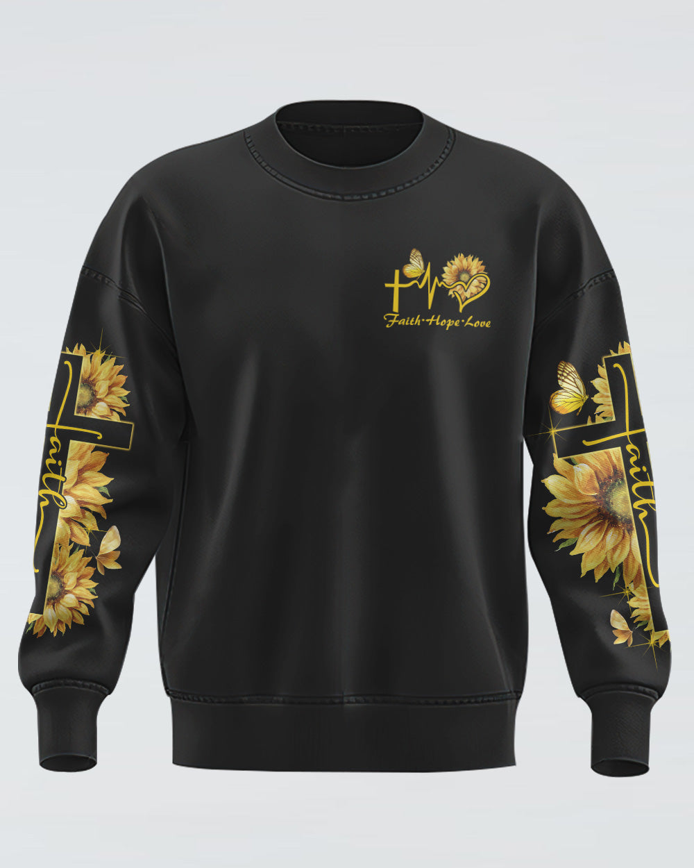 God Say You Are Sunflower Butterfly Cross Faith Women's Christian Sweatshirt