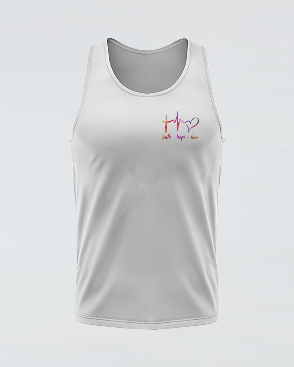 Cross Faith Leopard White Women's Christian Tanks