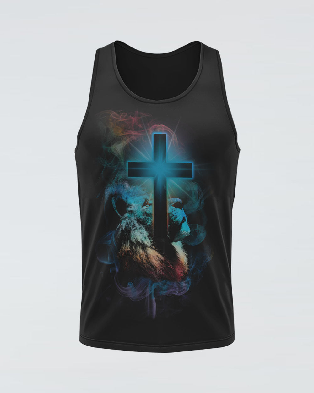 Jesus Is My God My King My Lord Colorful Lion Women's Christian Tanks