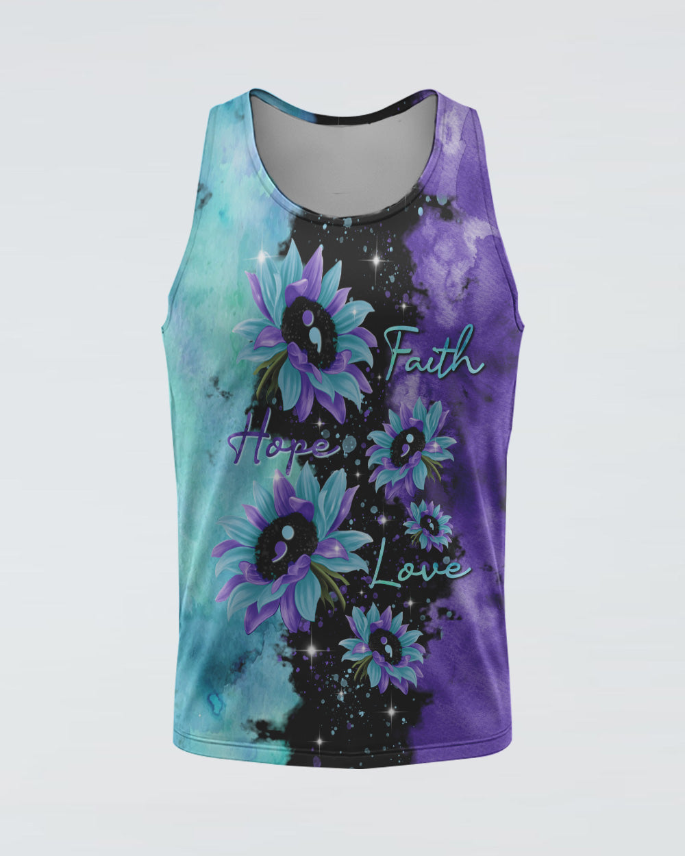 Faith Hope Love Sunflower Galaxy Women's Christian Tanks