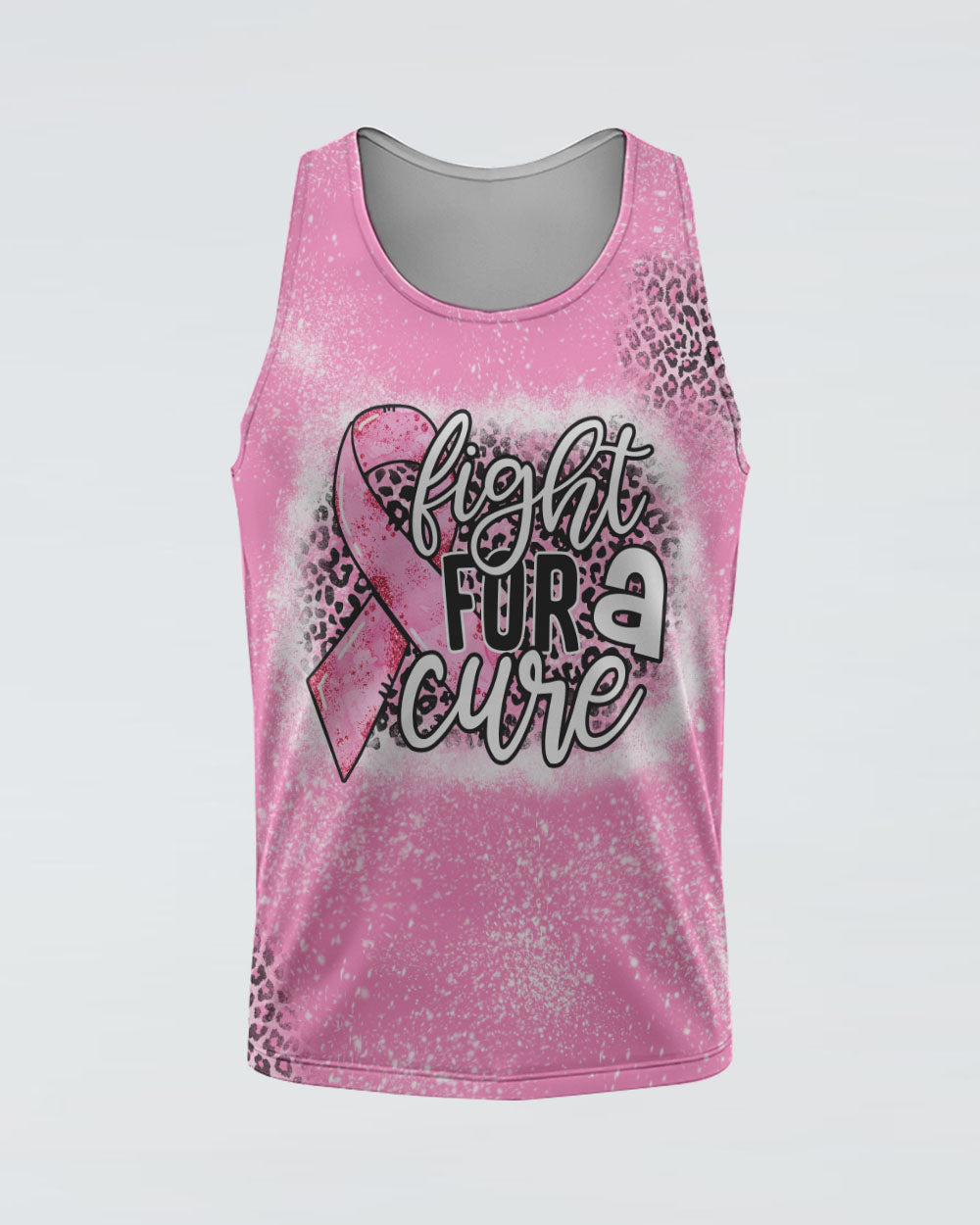 Fight For A Cure Pink Leopard Beached Women's Breast Cancer Awareness Tanks