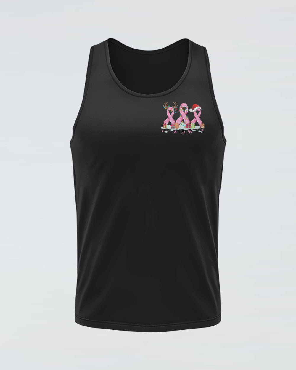 Hope For A Cure Ribbon Christmas Women's Breast Cancer Awareness Tanks