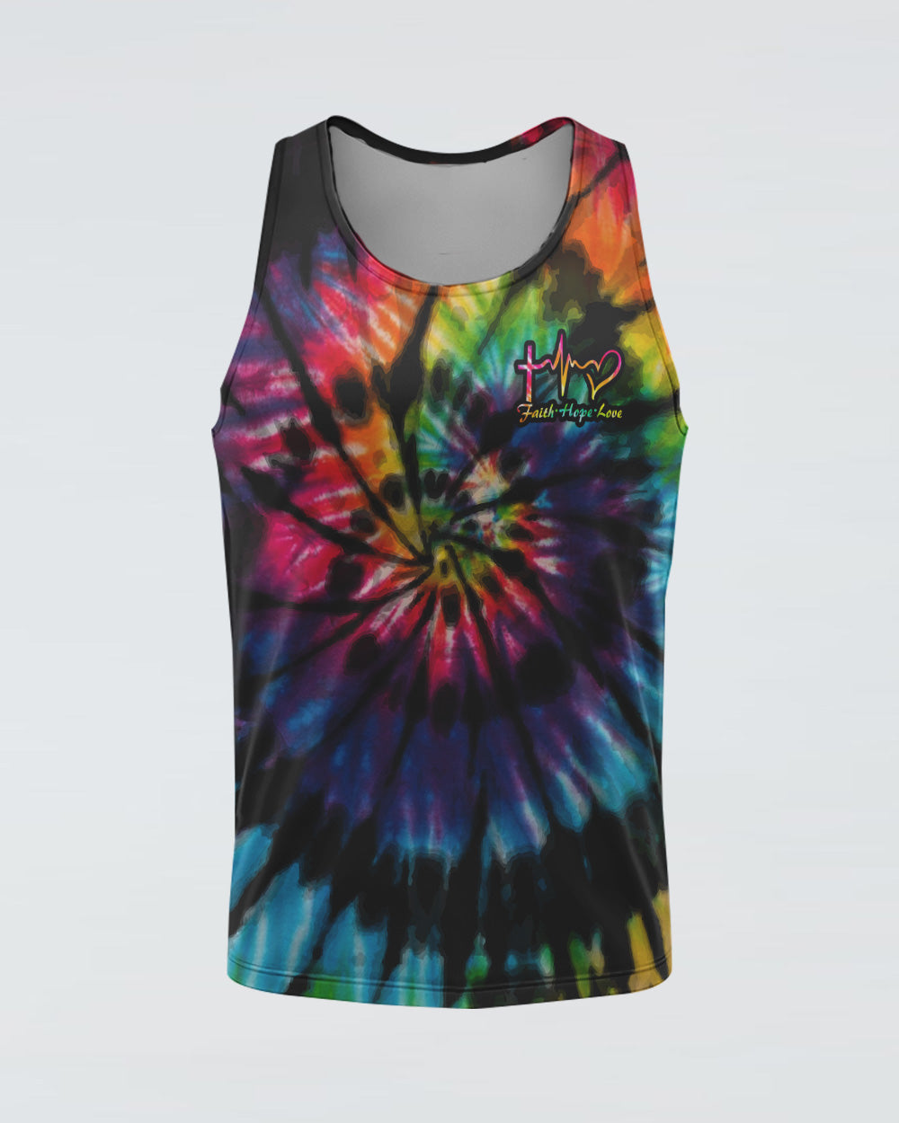 Sunflower Cross Full Tie Dye Faith Women's Christian Tanks