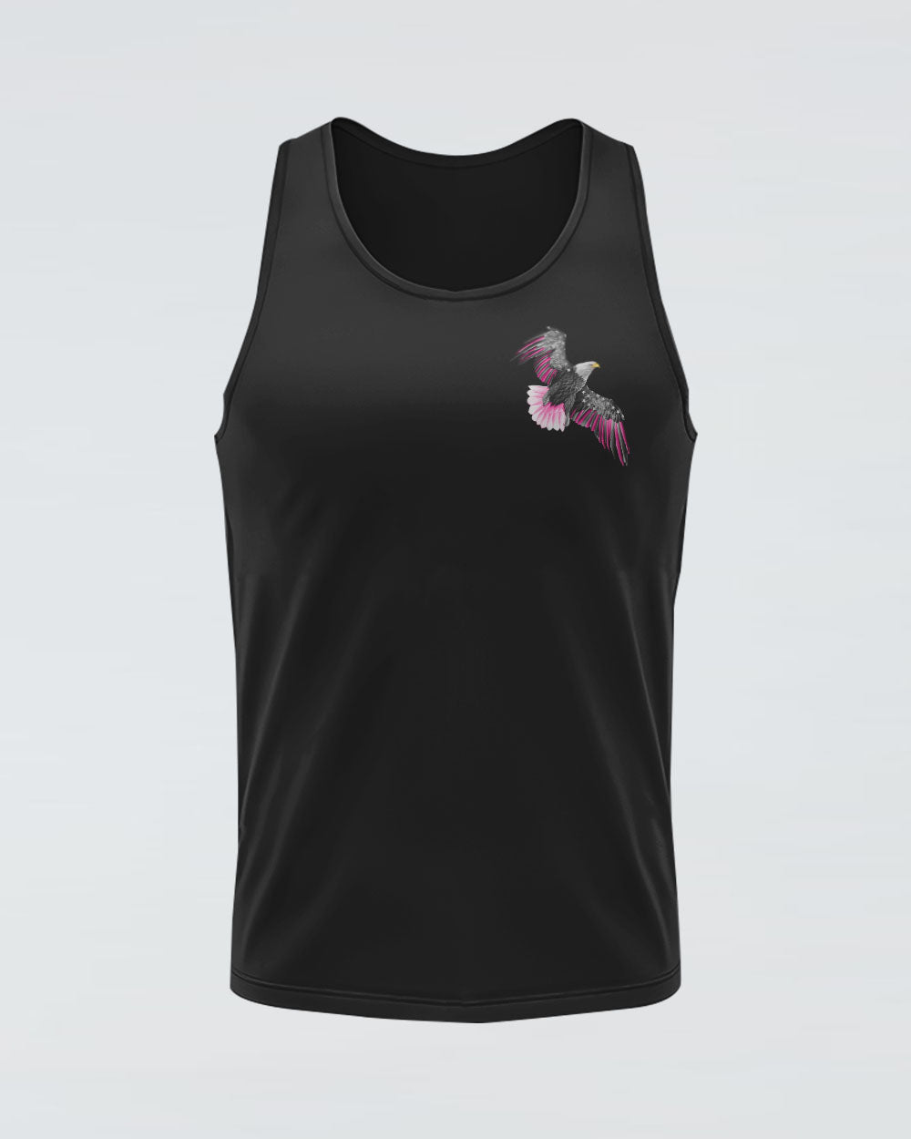 No One Fights Alone Eagle Flag Women's Breast Cancer Awareness Tanks