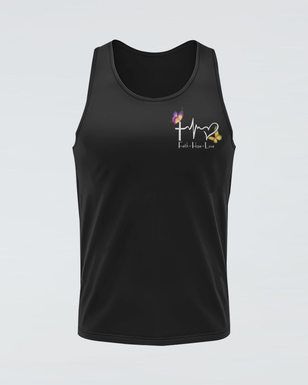 Faith Flowers Cross Butterfly Smoke Women's Christian Tanks