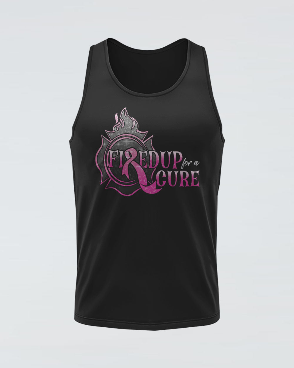 Fired Up For A Cure Flag Women's Breast Cancer Awareness Tanks