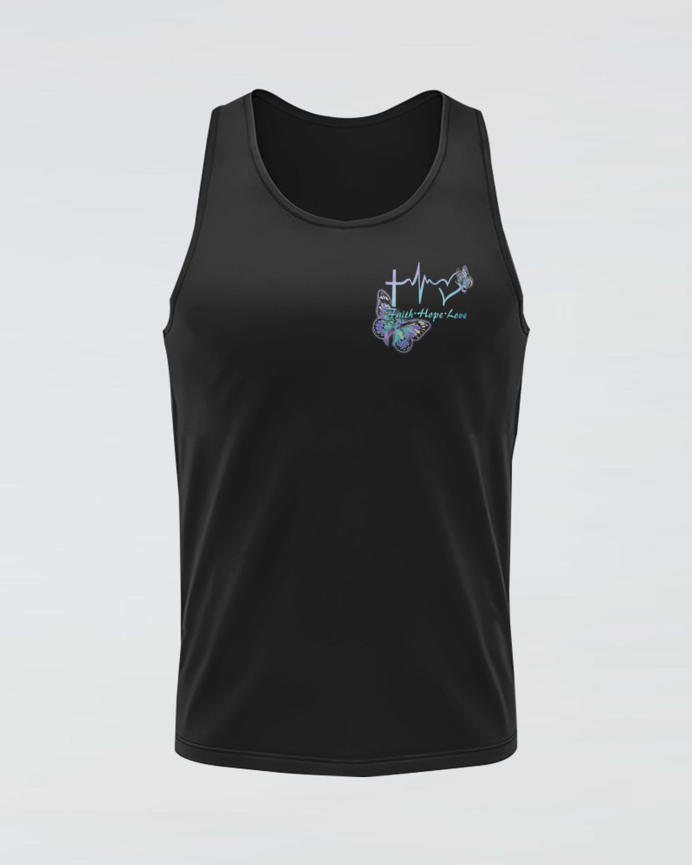 Choose To Keep Going Cross Smoke Butterfly Ribbons Women's Christian Tanks