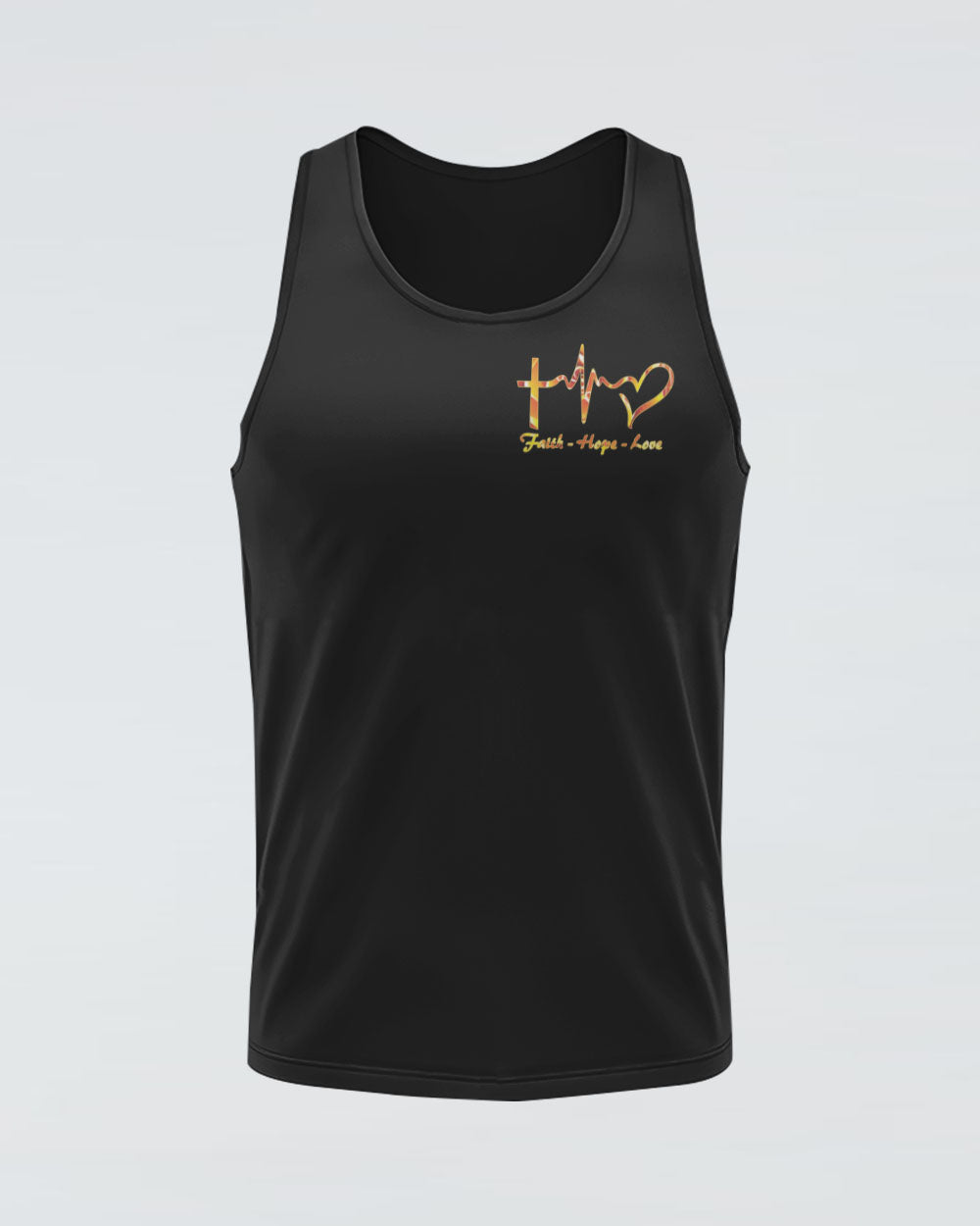 Faith Cross Rose Wings Golden Women's Christian Tanks