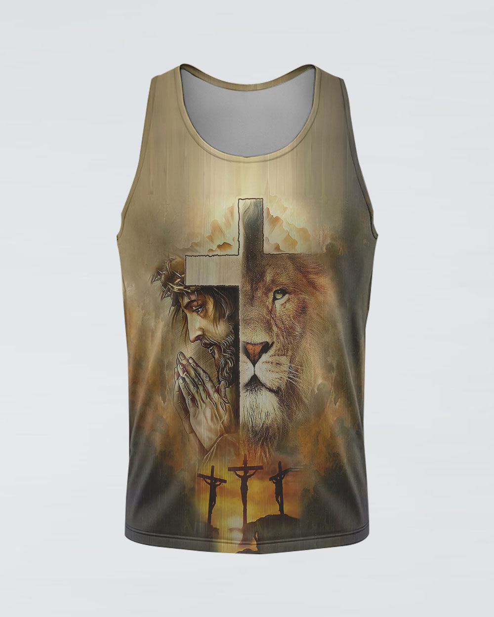 Faith Lion Jesus Cross Men's Christian Tanks