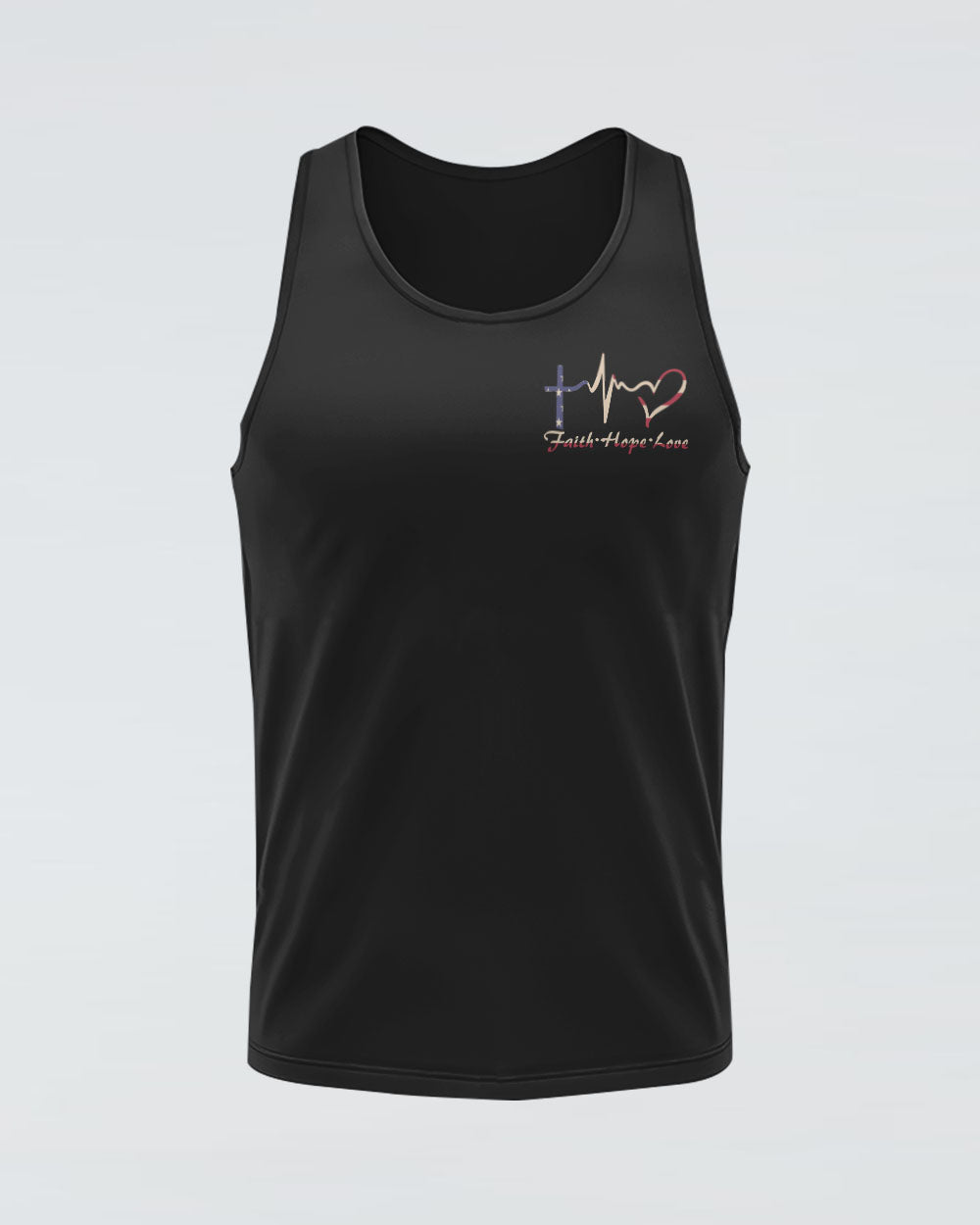 One Nation Under God Watercolor Flag Women's Christian Tanks