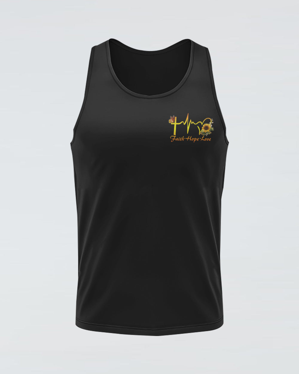 Cross Sunflower Half Butterflies Faith Women's Christian Tanks