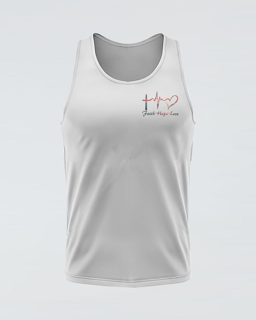 Faith Over Fear Sunset Beach Flag Women's Christian Tanks