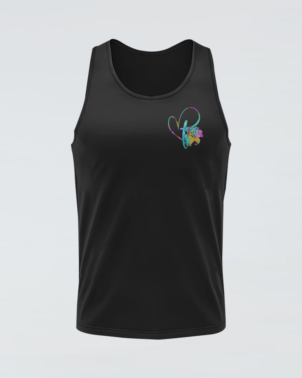 Cross With Lilies Colorful Watercolor Women's Christian Tanks