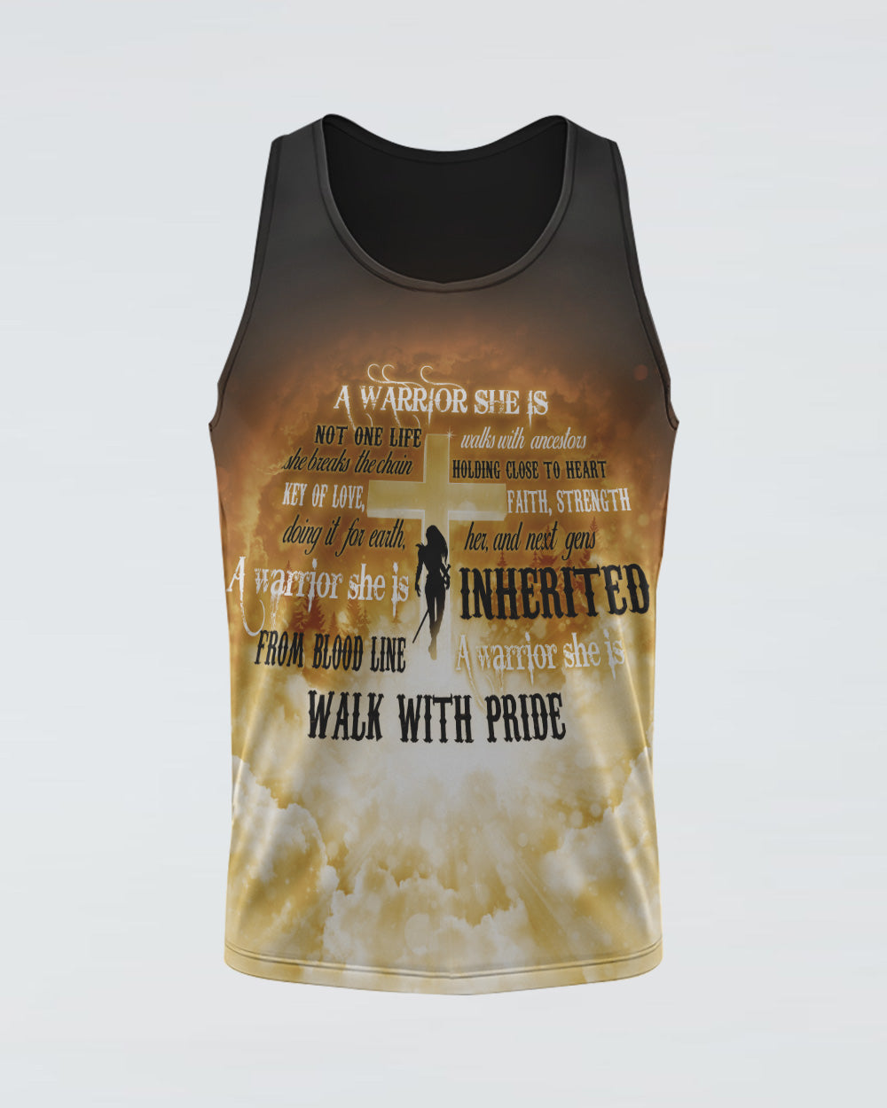 A Warrior She Is Not One Life Cross Heaven Walks With Ancestors Women's Christian Tanks