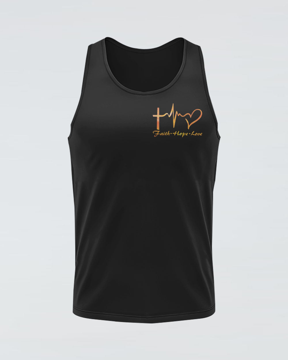Faith Hope Love Heartbeat Sunflower Flag Women's Christian Tanks