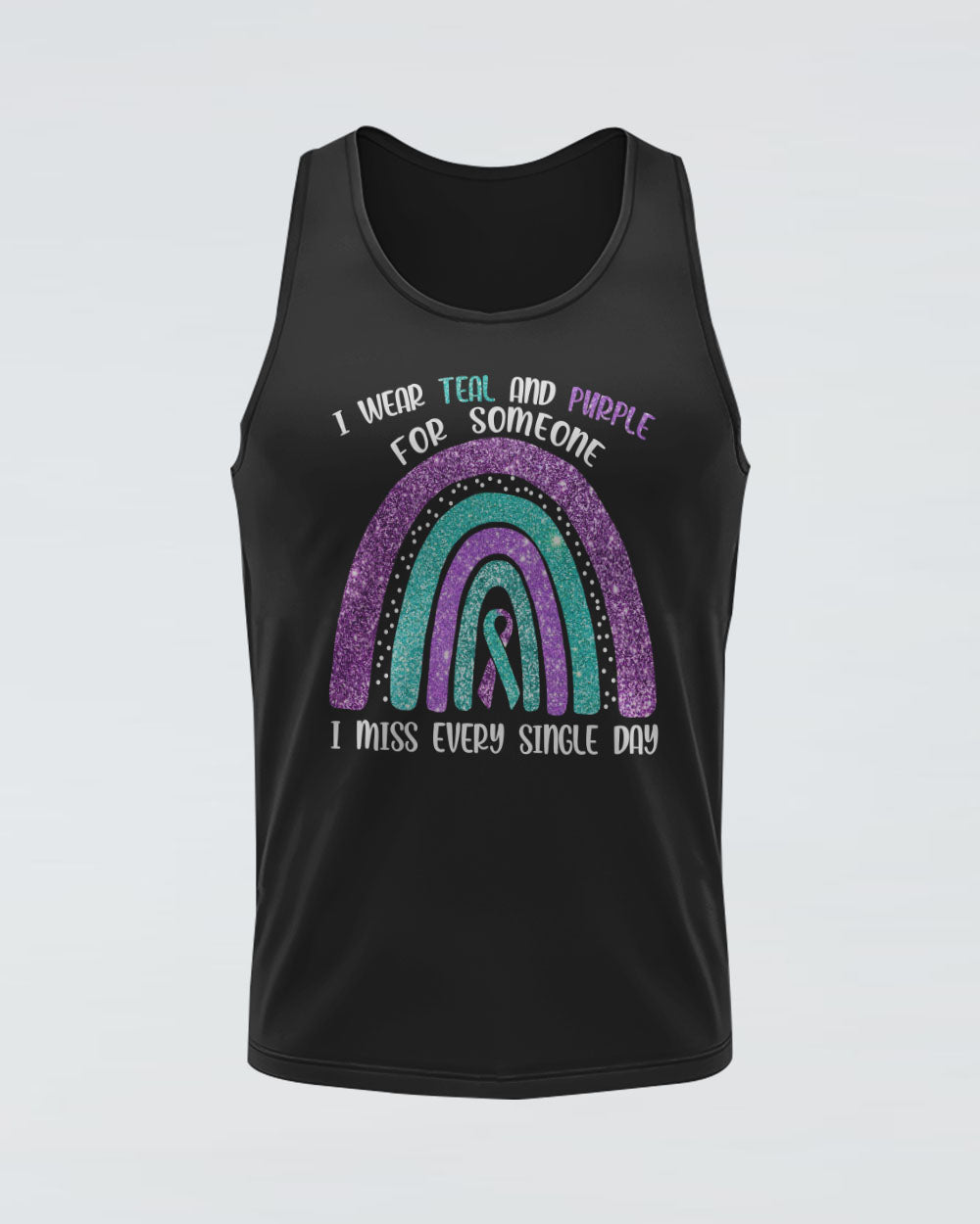 I Wear Teal And Purple For Someone Rainbow Women's Suicide Prevention Awareness Tanks