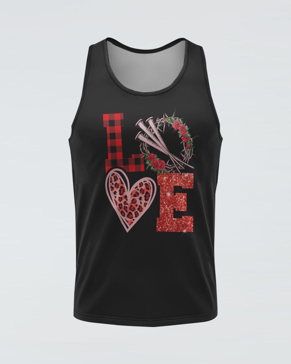 Faith Hope Love Leopard Flag Women's Christian Tanks
